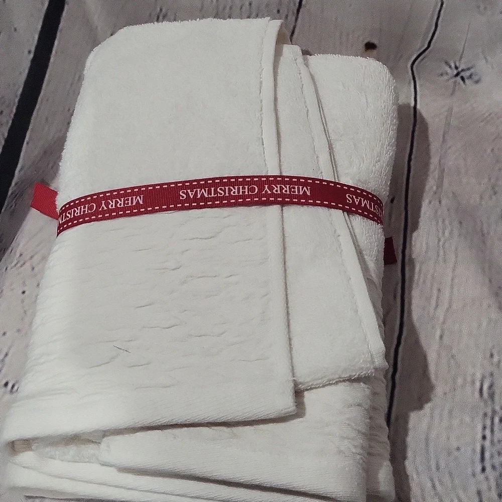 Grammercy Studio Christmas Tree Embroidered Towel Set Nwot